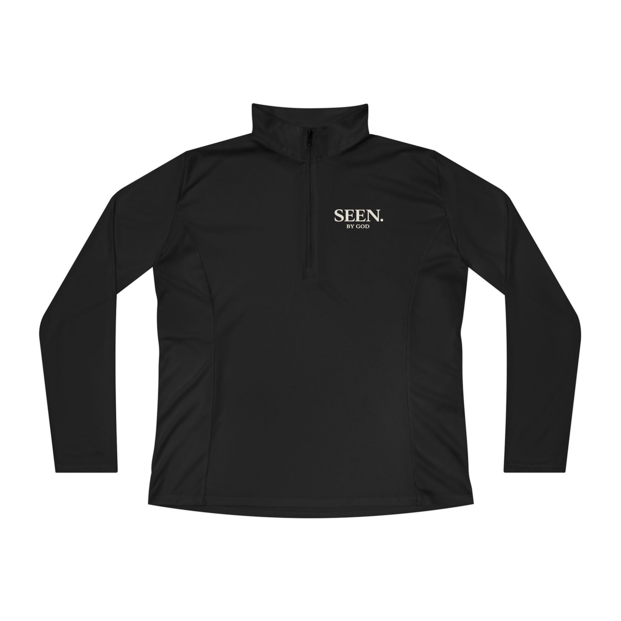 Seen. By God. Women’s Quarter-Zip Pullover — Lightweight Christian Activewear Faith Layer