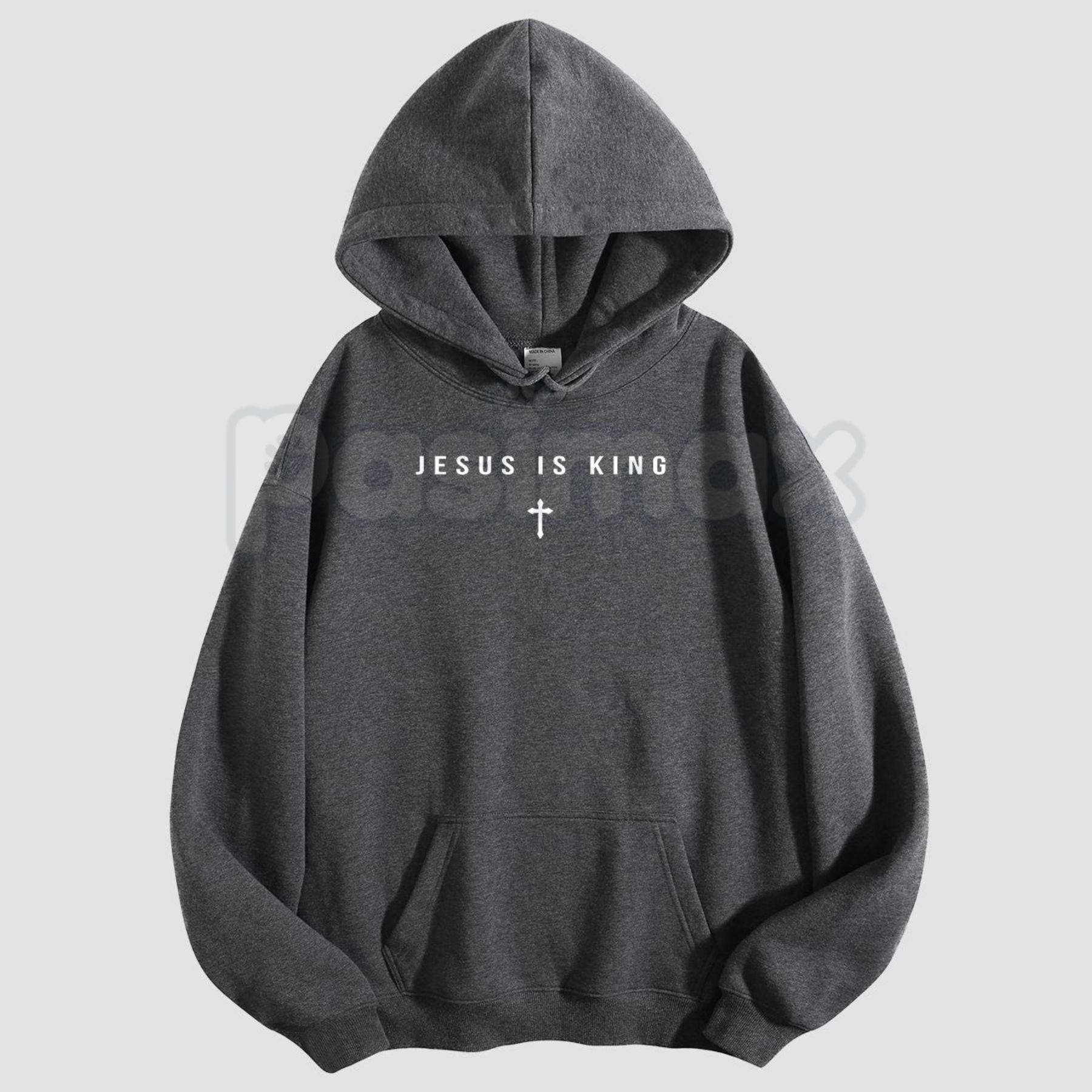 Jesus Is King Cross Graphic Hoodie – Faith-Based Christian Apparel, Religious Statement Pullover, Unisex