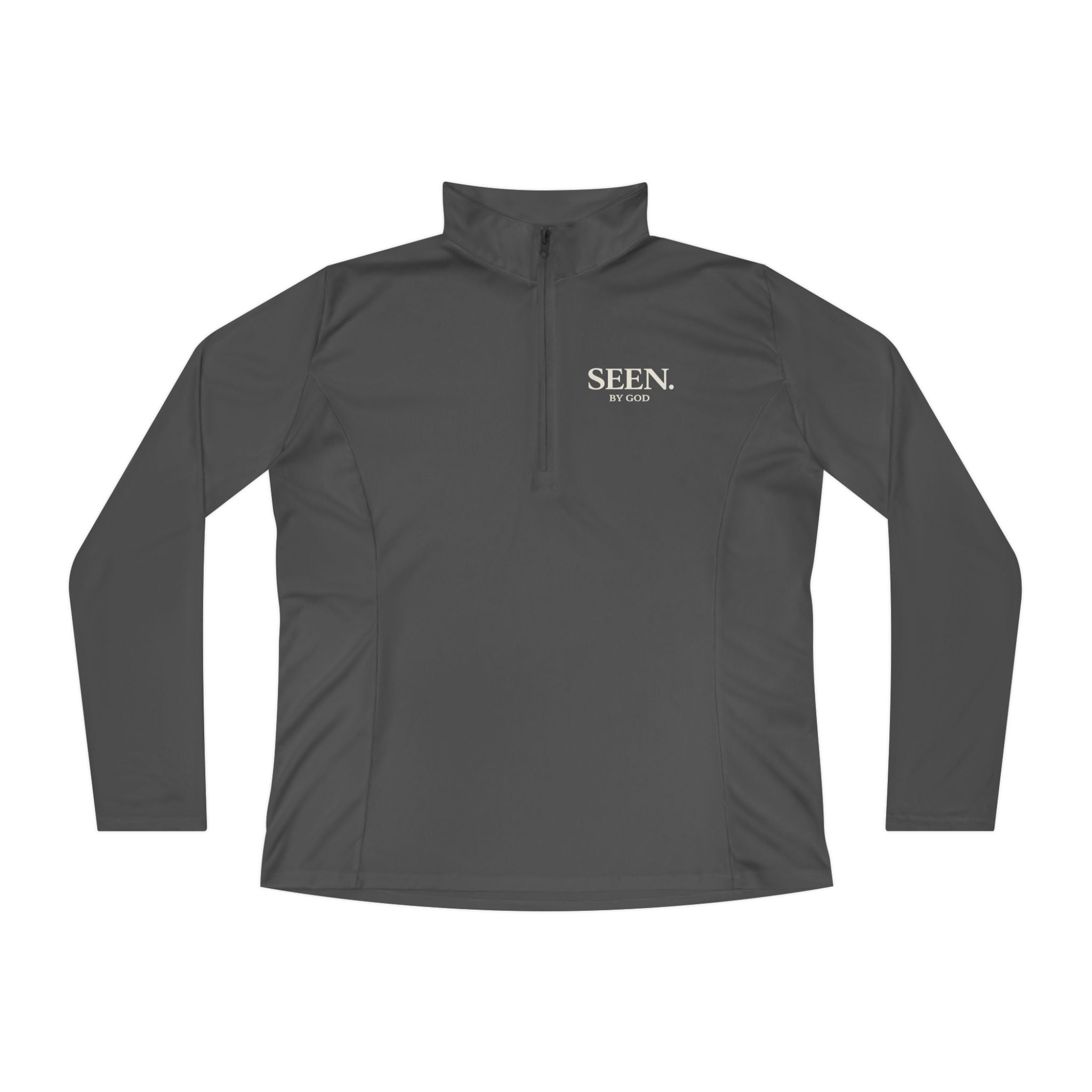 Seen. By God. Women’s Quarter-Zip Pullover — Lightweight Christian Activewear Faith Layer