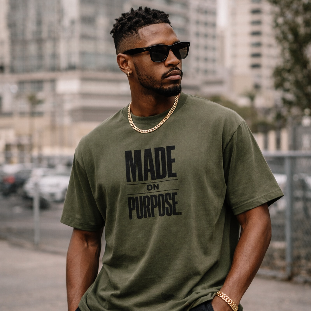 MADE ON PURPOSE. STREETWEAR GRAPHIC TEE – BOLD MINIMAL STATEMENT SHIRT | PREMIUM UNISEX FAITH-INSPIRED APPAREL