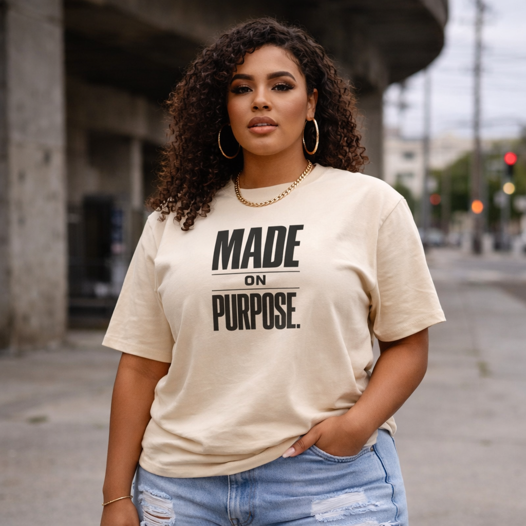 MADE ON PURPOSE. STREETWEAR GRAPHIC TEE – BOLD MINIMAL STATEMENT SHIRT | PREMIUM UNISEX FAITH-INSPIRED APPAREL